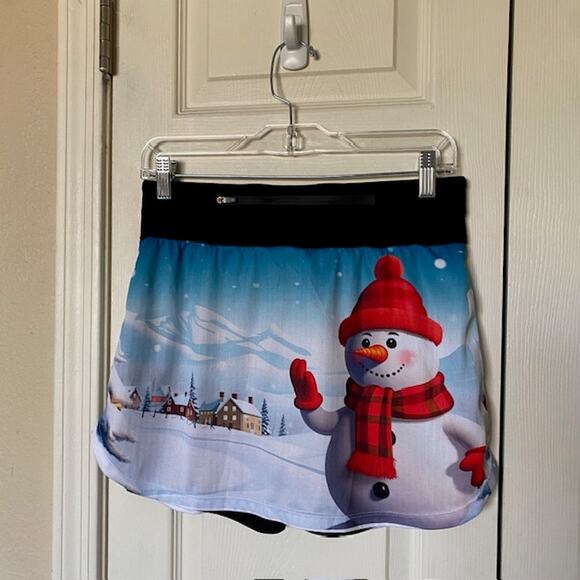 Unbranded Christmas Skort‎ Jack Frost Snowy Country Scene Pocket Women's Medium - Picture 8 of 13
